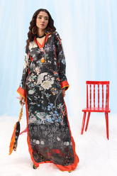 Musferah Saad - Black Orchard - Printed Silk - 1 Piece