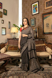 Khanz - Block Printed Saree - Lawn - 1 Piece