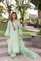 Insia Sohail - Insha Green - 3 Piece - Cotton Net - Studio by TCS