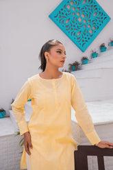 Sadia Aamir - Buttercup - Light Yellow - Pure Lawn - 1 Piece