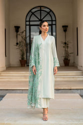 Natasha Kamal - Carmen - green applique - Cotton net lined with cotton silk - 3 Piece