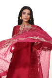 Musferah Saad - Carmina - Cherry Red - Tissue Silk & Organza - 3 Piece