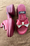 MILLI SHOES - Casual Bow Slides - Maroon