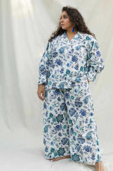 Minutiae - Celeste - Pure Cotton Slub - White/Blue - 2 Piece