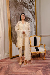 Fozia Khalid - Chanterelle Beige - Organza - 4 Piece - Studio by TCS