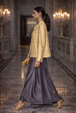 Maheen Khan - Pure Silk Solenne Jacket For Women - Pale Gold - 1 Piece