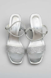 Milli Shoes - Block Heel Sandal For Women - Silver - Studio by TCS