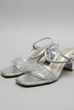 Milli Shoes - Block Heel Sandal For Women - Silver - Studio by TCS