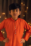 Kidoz Kloset - Tangy Orange Kurta Pajama For Boy