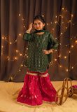 Kidoz Kloset - Emerald Bliss Crushed Embroidered Gharara Set For Girl