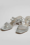 Milli Shoes - Block Heel Sandal For Women - Silver - Studio by TCS