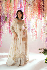 Shehrnaz - Mira Ivory - SHK-1538 - Off-white - Cotton net - 3 Piece