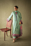 Shehrnaz - Avena Sea-Green Silk Chunri Set - SHK-1580 - Sea-green - satin - 3 Piece