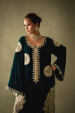 Shehrnaz - Elira Emerald Velvet Kaftan - SHK-1596 - Emerald Green - Velvet - 1 Piece