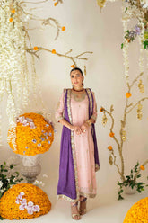 Shehrnaz - Leni Blush Anarkali Set - SHK-1563 - Tea pink - Chiffon - 3 Piece