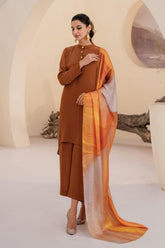 Natasha kamal - Honey - Mustard Brown - Georgette - 3 Piece