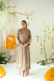 Shehrnaz - Tara Rose Gold Long Coat Set - SHK-1569 - Rose gold - Mysore silk - 3 Piece