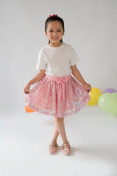 Hummingbirds - Pink Sequin Party Skirt - 1 Piece