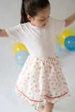 Hummingbirds - Rosebud Bouncy Skirt - Cotton Lawn - Red & White - 1 Piece