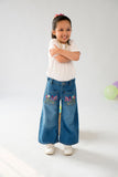 Hummingbirds - Embroidered Wide-Leg Denim Jeans - 1 Piece