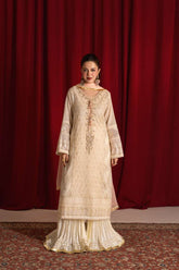 Zaaviay-Luna Pearl-White-Chikankari-3 Piece