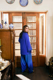 Nilofer Shahid - Nida Chiffon Silk - Blue - 2 Piece