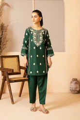 Allure by IH - DONNA - Bottle Green - Raw Silk - 2 Piece