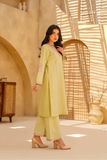 Yashfa Studio - Lime Elan Brazilian Lawn Suit For Women - Lime Pista - 2 Piece