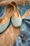 Chapter 13 - Micro Velvet Khussa For Women - Ice Blue