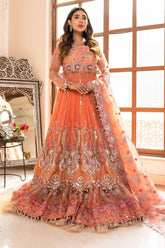 Zahra Ahmad - GLB-05 - Peach - Organza - 3 Piece
