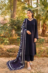 Natasha Kamal - Black Coord Set with Printed Silk Dupatta - 3 Pieces