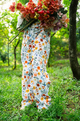 Hummingbirdspk - Floral Print cotton Chino Pants - 1 Piece