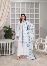 Aroshlay - Noore Ivory Printed Lawn Suit For Women - Off White - 3 Piece