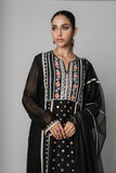 Insia Sohail - Balouchi - Black - Cotton net