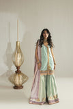 Shehrnaz - Chiffon Mint Mirage Lehenga Set For Women - Ferozi