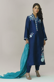 Gul E Noor - Pariwash - Royal Blue - Pure Sheesha Silk - 3 Piece