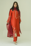 Gul E Noor - Janan - Rust - Pure Sheesha Silk - 3 Piece