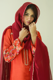 Gul E Noor - Janan - Rust - Pure Sheesha Silk - 3 Piece