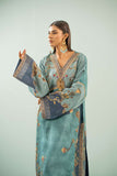 Shamaeel - Teal Heritage Viscose Silk Suit For Women - Blue - 2 Piece