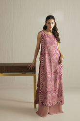 Shehrnaz - Chiffon Blush Baroque Suit For Women - Tea Pink
