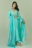 Gul E Noor - Zarri Long Mint - Pure Sheesha Silk - 3 Piece