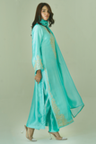 Gul E Noor - Zarri Long Mint - Pure Sheesha Silk - 3 Piece