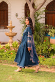 Omal by Komal - Warsha - Teal - Lawn & Chiffon - 3 Piece