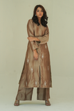 Gul E Noor - Mahi - Brown - Pure Sheesha Silk - 3 Piece