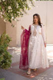Omal by Komal - CHANDNI (Frock & Dupatta) - White - Banarsi Paper Cotton & Organza - 2 Piece
