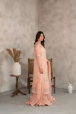 Laleen - Rosee Organza Sharara For Women - Peach Pink - 3 Piece