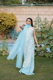Reema Ahsan - Faya - Kora Cotton & Raw Silk with Organza - Ice Blue - 3 Piece