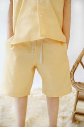 Hummingbirdspk - Pale Peach cotton Chambray Shorts - 1 Piece