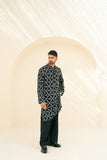 DEEPAK & FAHAD - Aariz - Black & White - cotton-silk - 2 Piece