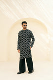 DEEPAK & FAHAD - Aariz - Black & White - cotton-silk - 2 Piece